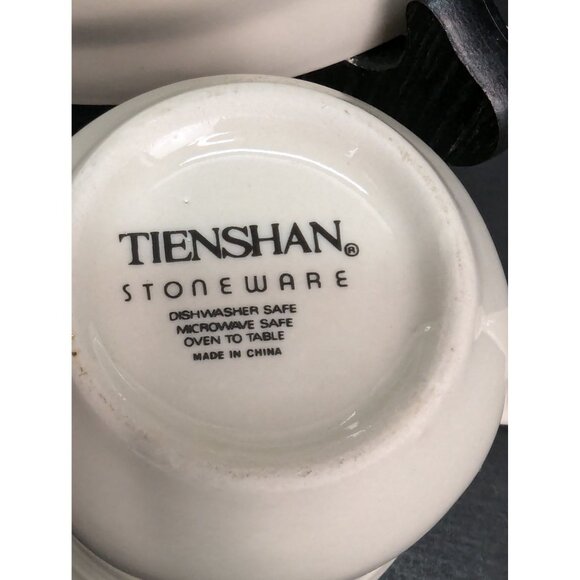 Vintage Tienshan Stoneware Calico Cat 8 Oz Coffee Mug and 7 3/4" Salad Plate - Picture 9 of 9